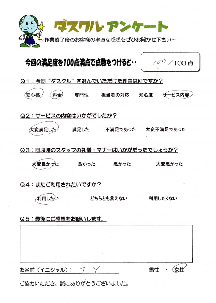 3月15日 T.Y様 女性