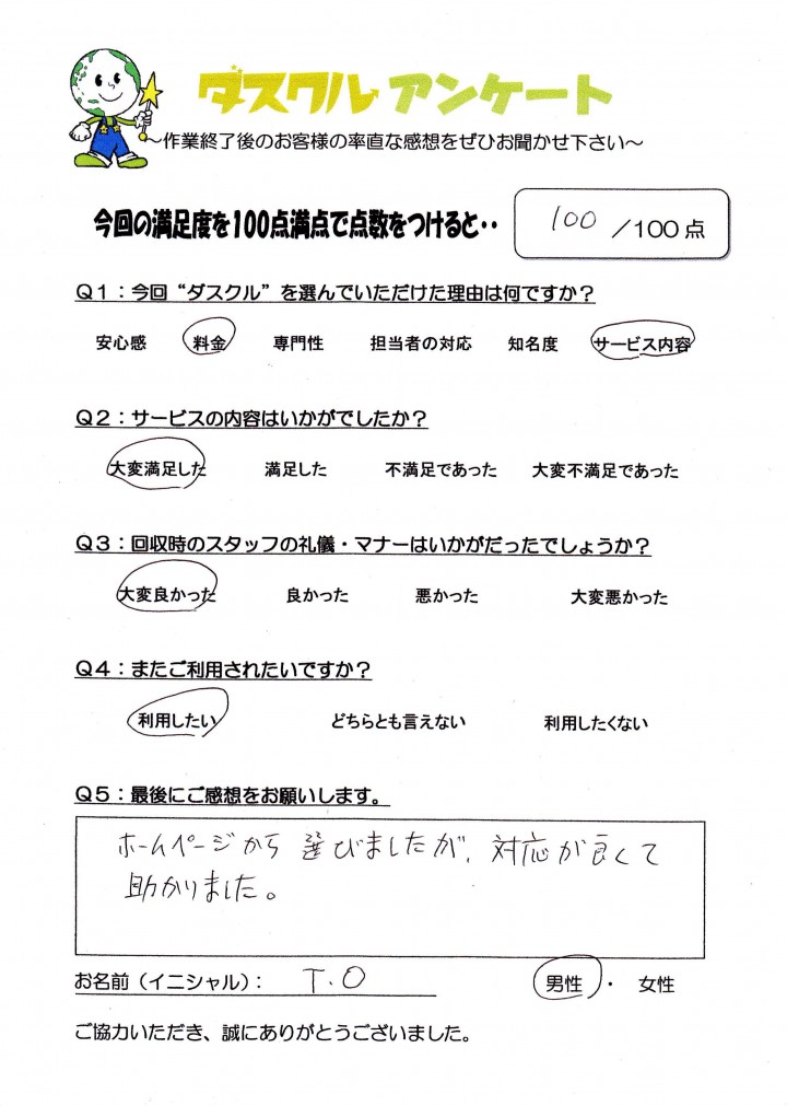 3月29日 T.O様 男性