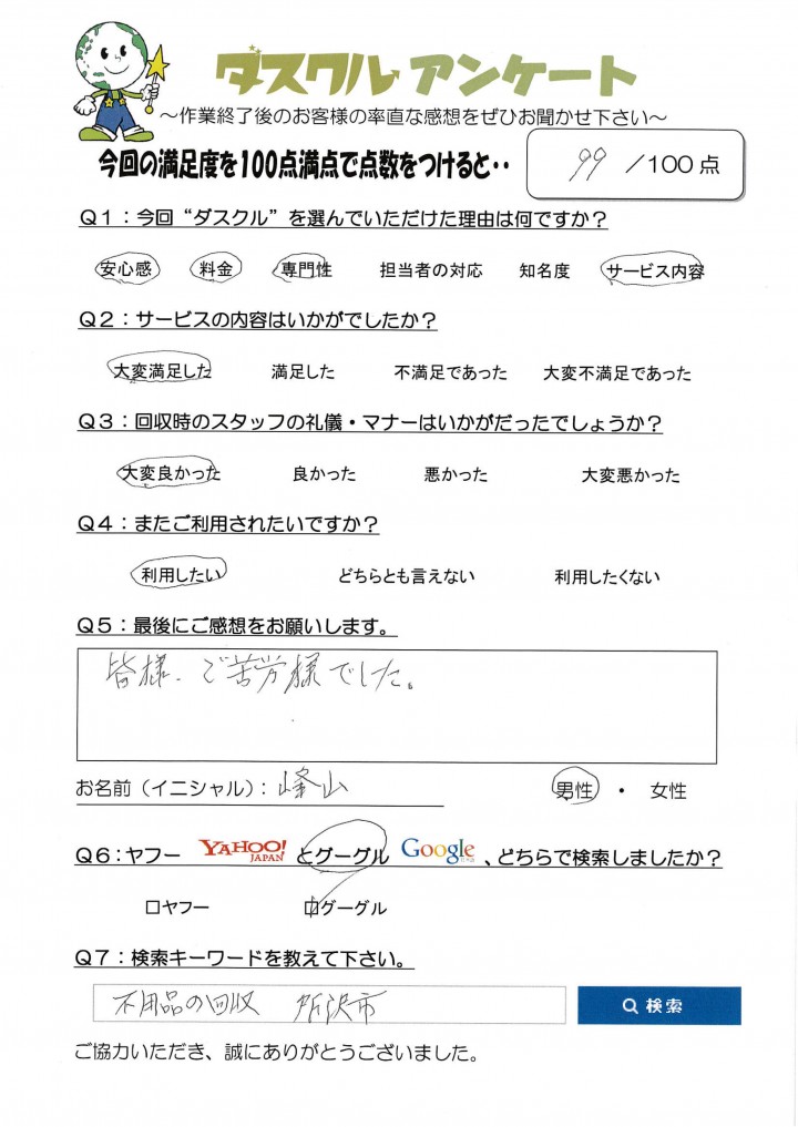 4月5日 峰山様 男性