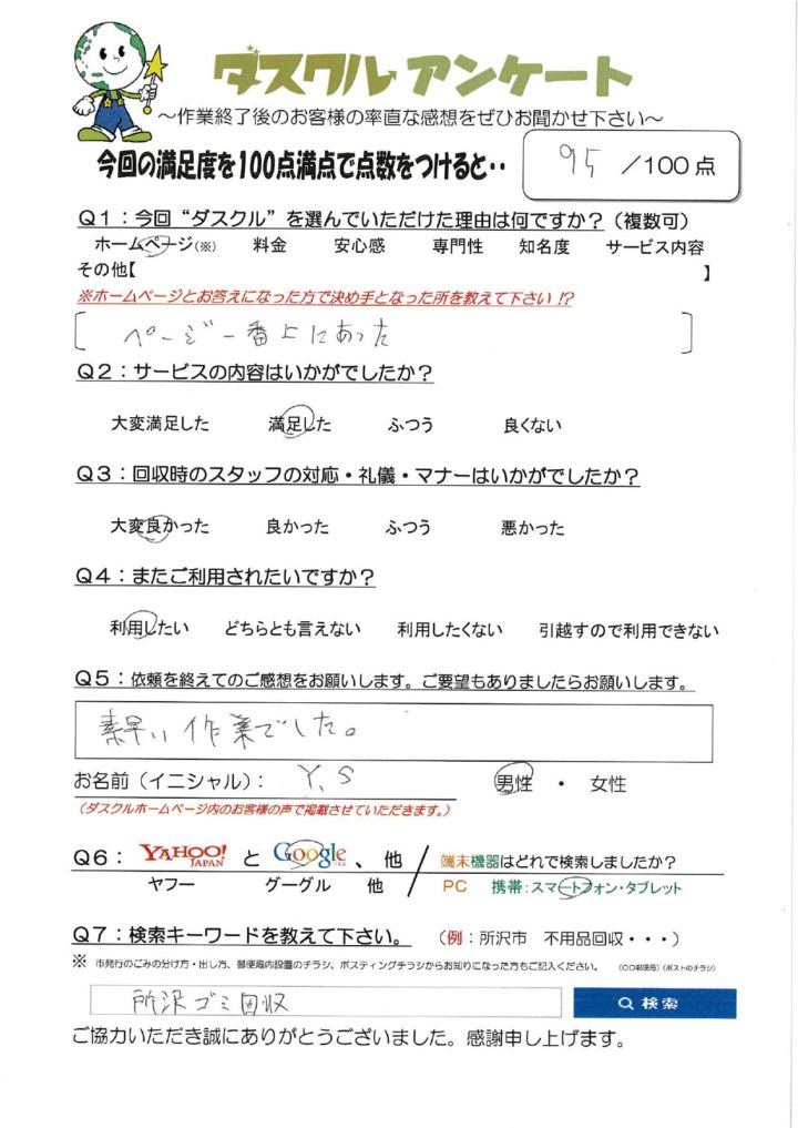 10月4日 Y.S様 男性