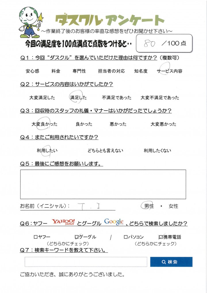 12月1日 T.I様 男性