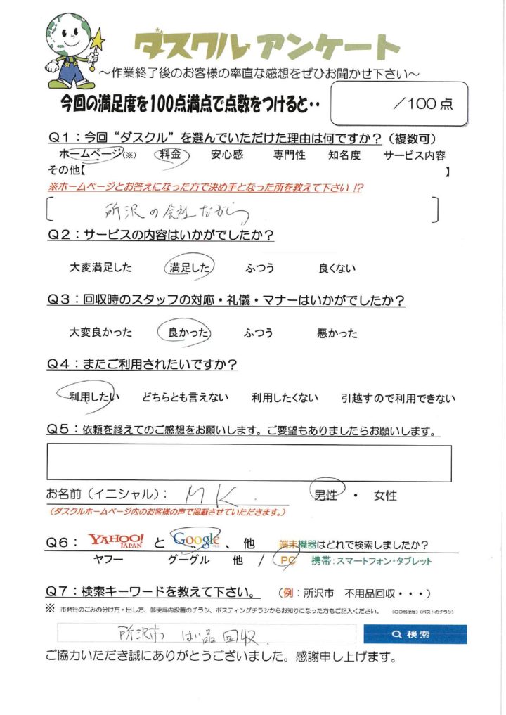 6月12日 M.K様 男性