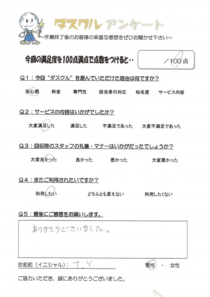 9月4日 T.Y様 男性